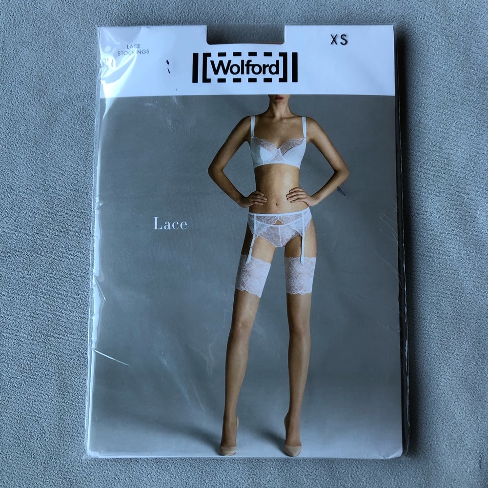 Wolford ~ Lace Stockings ~ Size XS ~ Gobi Black ~ Brand New!